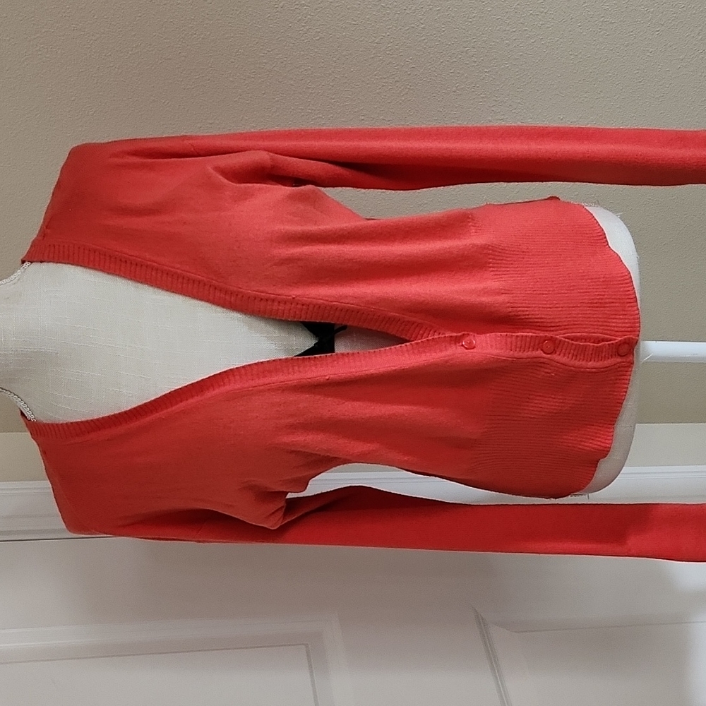 WORTHINGTON CORAL CARDIGAN SZ L EUC